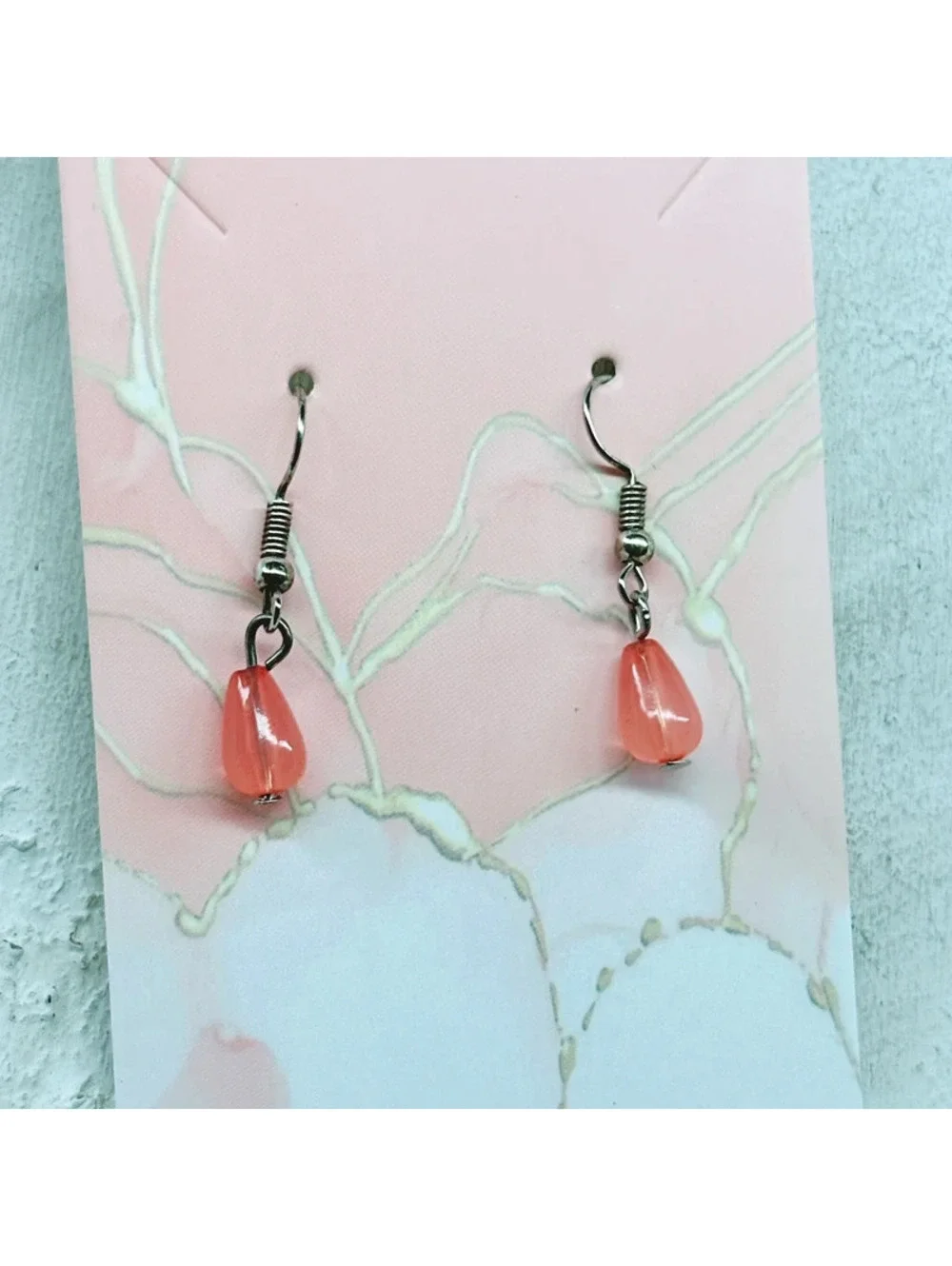 1025mc. Orange Dainty Earring